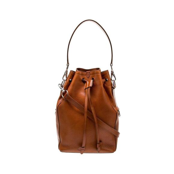 Ralph Lauren Collection Ricky Drawstring Bucket Bag Medium Brown Purse - Picture 5 of 9